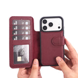 iPhone 18 Pro Double Wallet Case – Handmade Leather, MagSafe & RFID