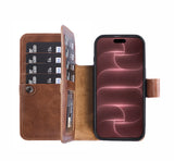 iPhone 18 Pro Max Double Wallet Case – Handmade Leather, MagSafe & RFID
