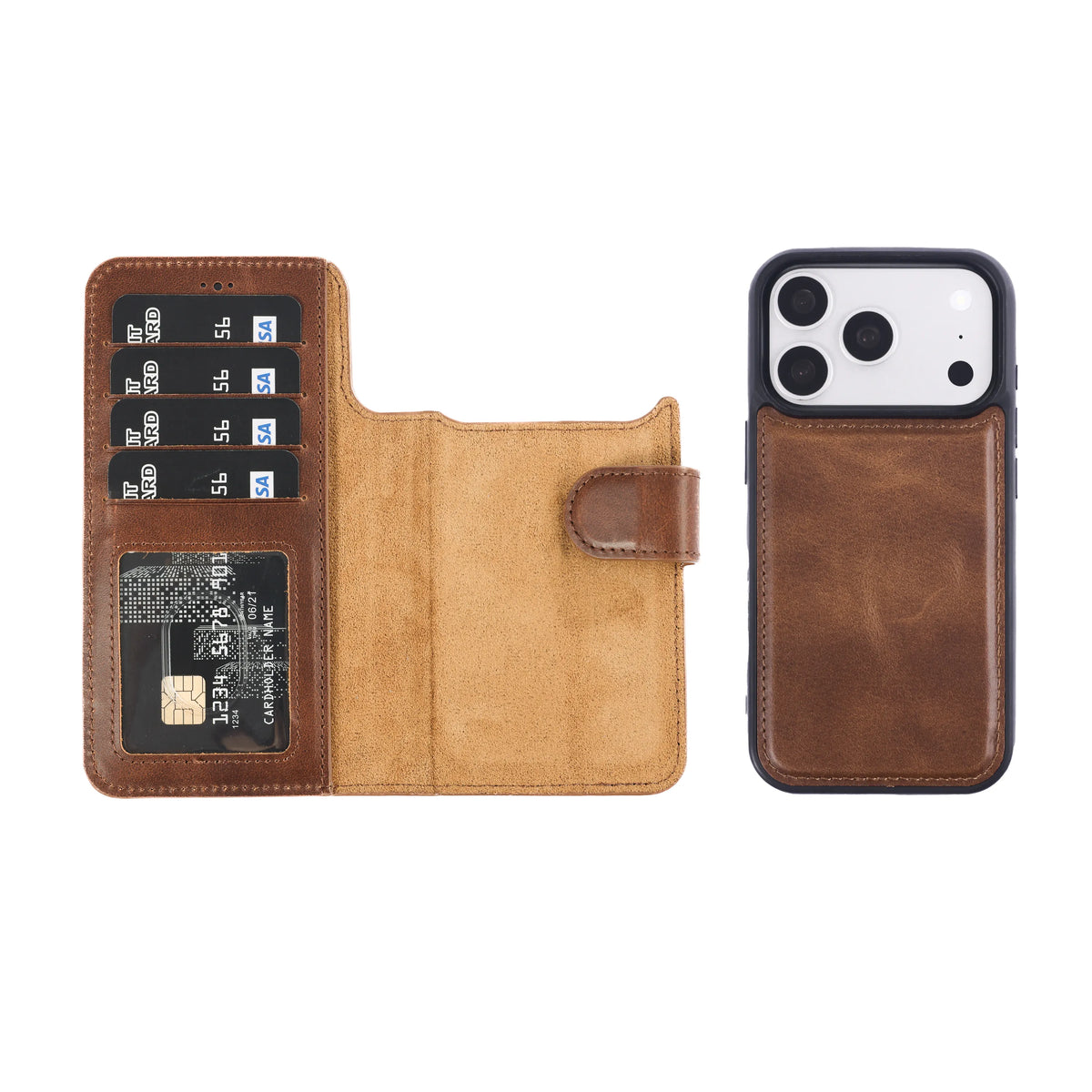 iPhone 18 Pro Max Magnet Wallet Case – Detachable Leather, MagSafe & RFID