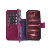 iPhone 18 Pro Max Double Wallet Case – Handmade Leather, MagSafe & RFID
