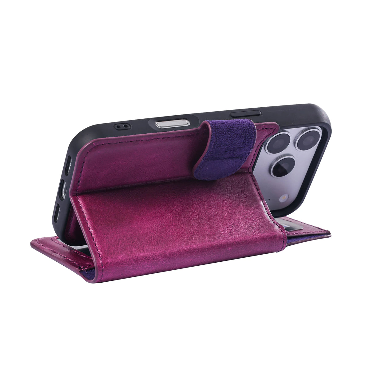iPhone 18 Pro Max Double Wallet Case – Handmade Leather, MagSafe & RFID