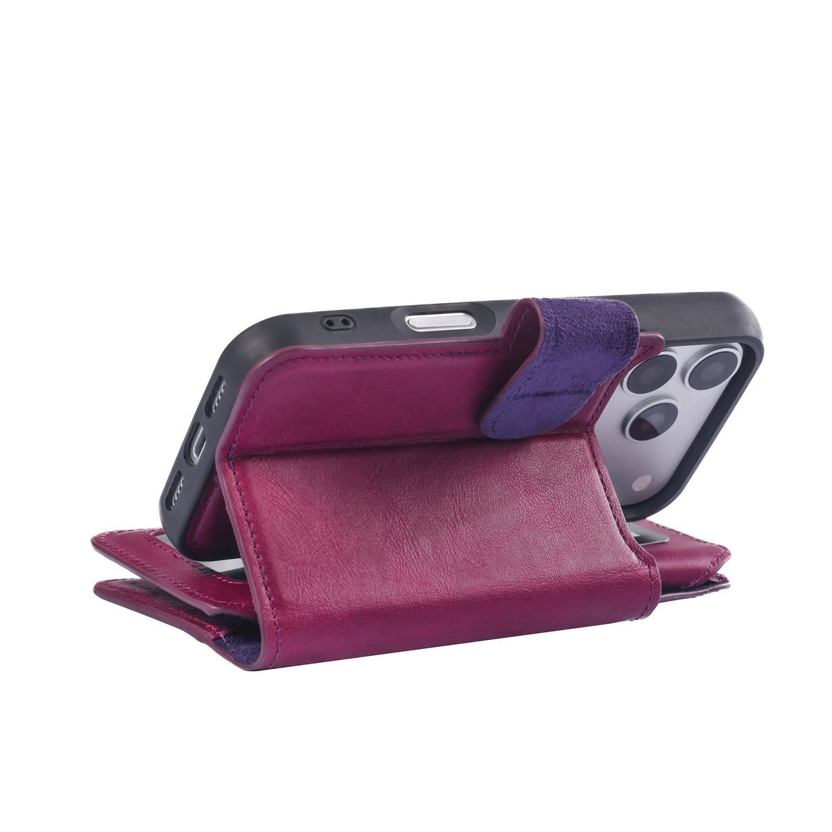 iPhone 18 Pro Max Double Wallet Case – Handmade Leather, MagSafe & RFID