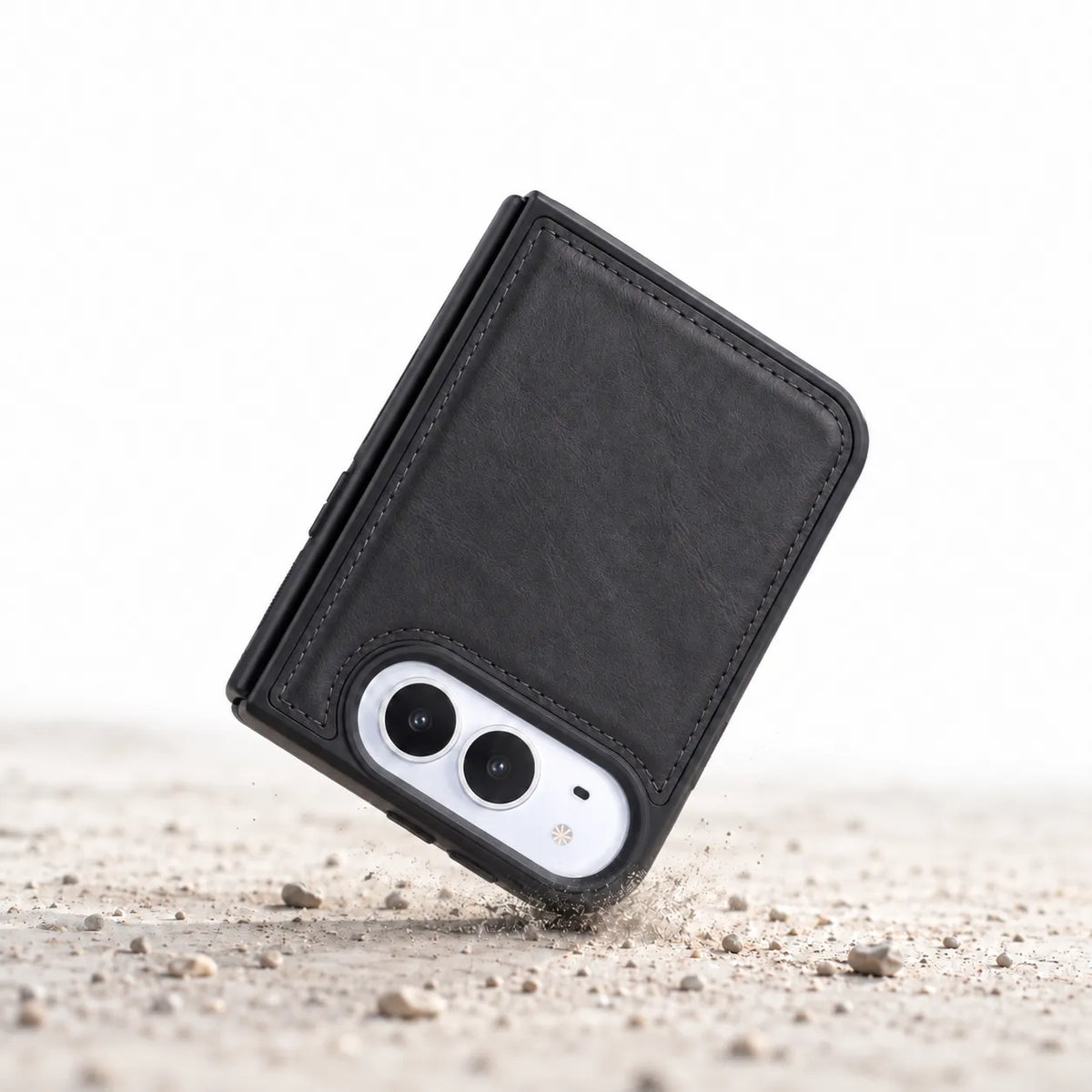 iPhone Duo Slim Snap-On Leather Case – MagSafe & TPE Bumper