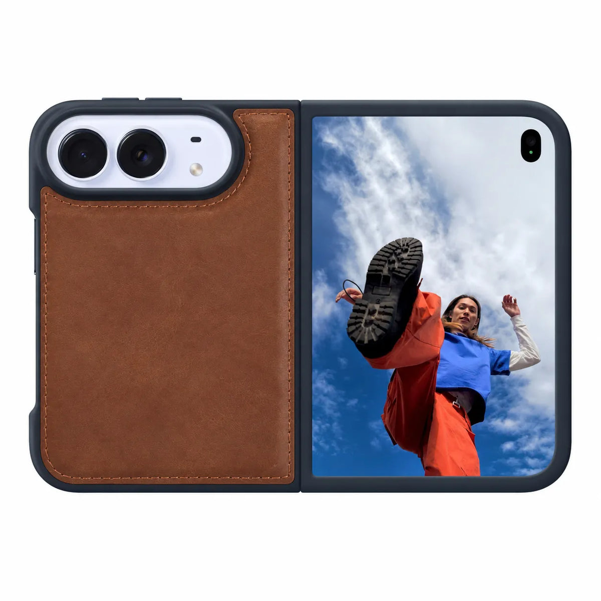 iPhone Duo Slim Snap-On Leather Case – MagSafe & TPE Bumper
