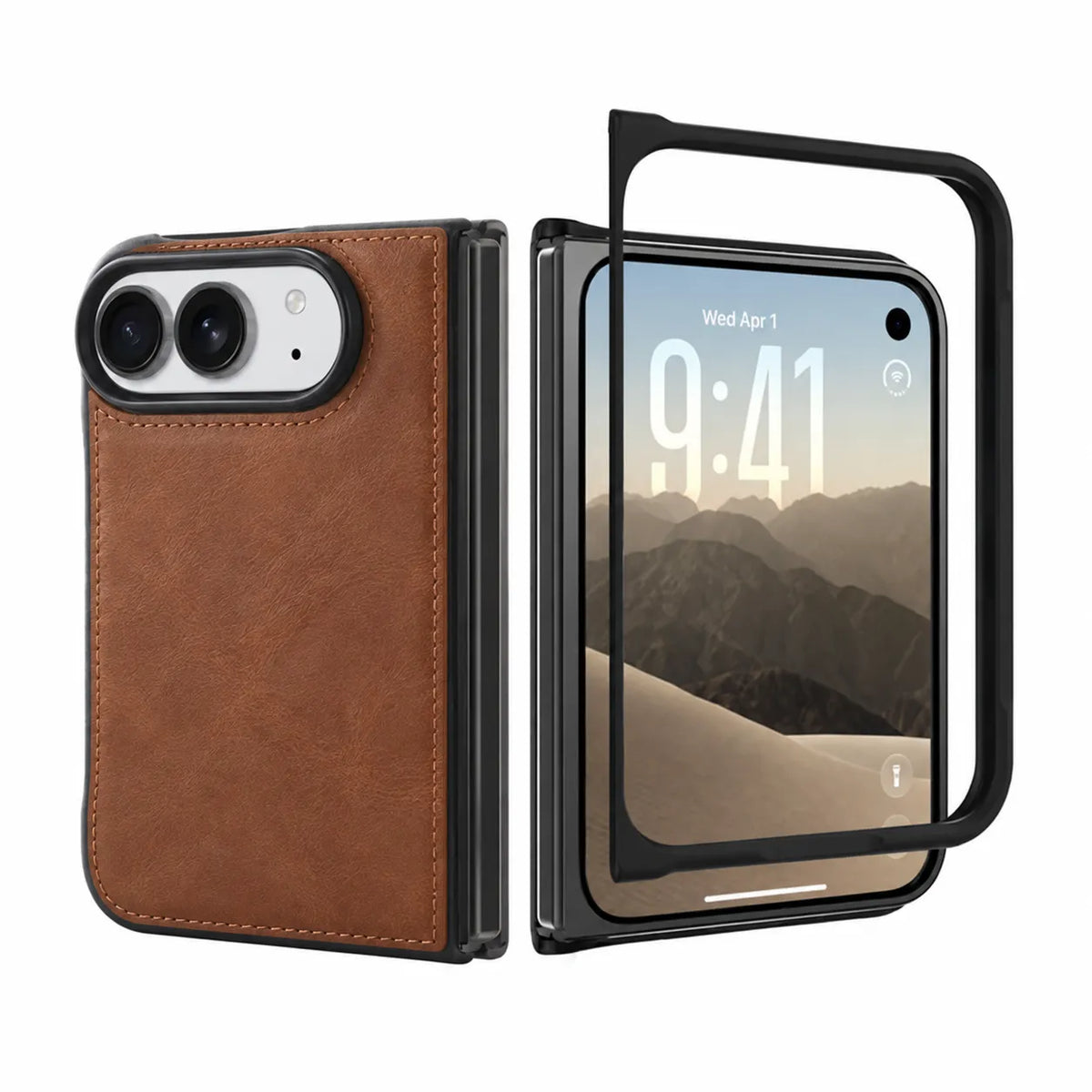 iPhone Duo Slim Snap-On Leather Case – MagSafe & TPE Bumper