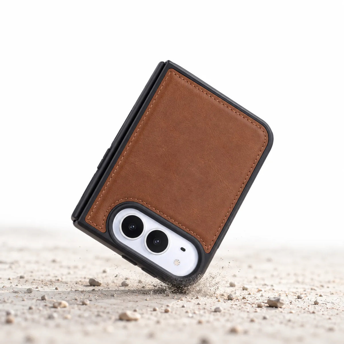 iPhone Duo Slim Snap-On Leather Case – MagSafe & TPE Bumper