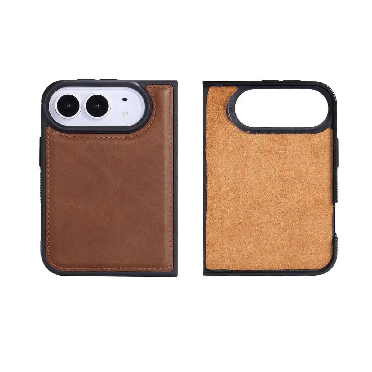iPhone Duo Slim Snap-On Leather Case – MagSafe & TPE Bumper