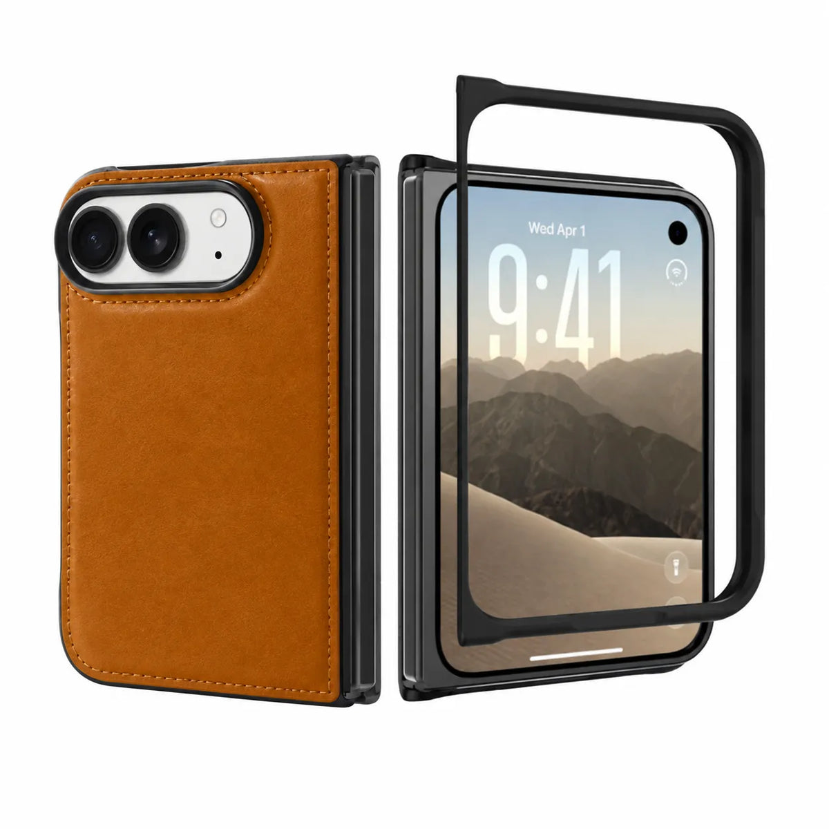 iPhone Duo Slim Snap-On Leather Case – MagSafe & TPE Bumper