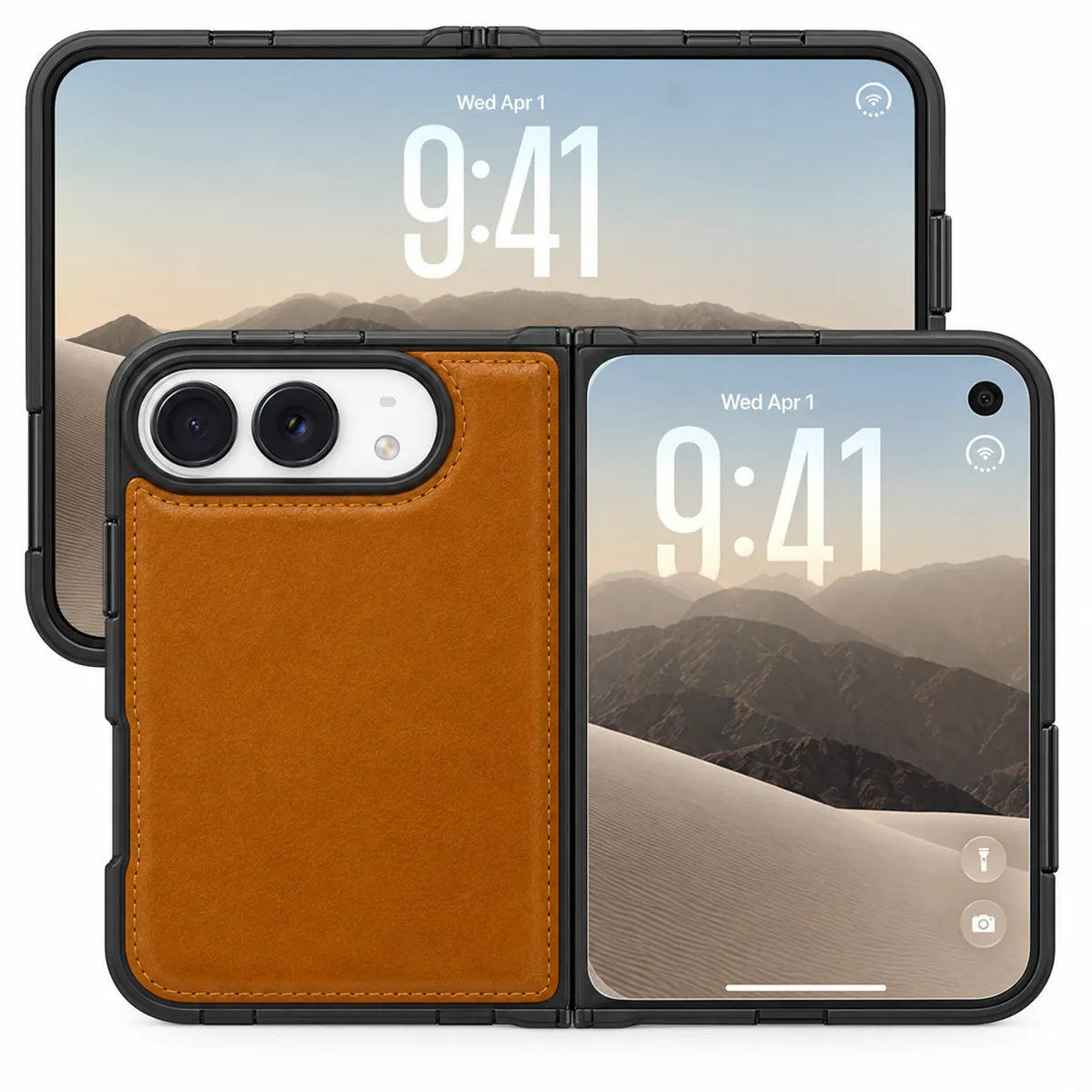 iPhone Duo Slim Snap-On Leather Case – MagSafe & TPE Bumper