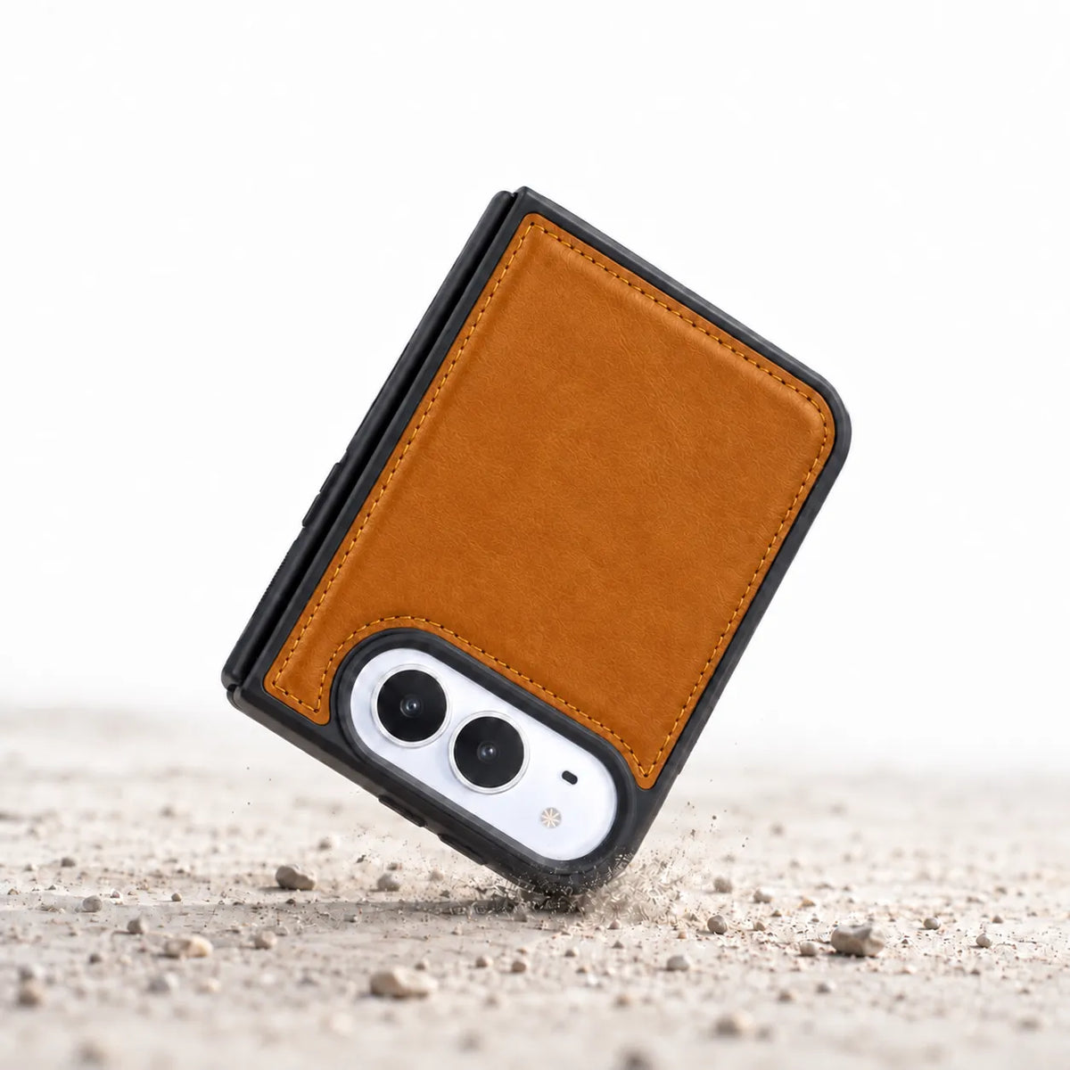 iPhone Duo Slim Snap-On Leather Case – MagSafe & TPE Bumper