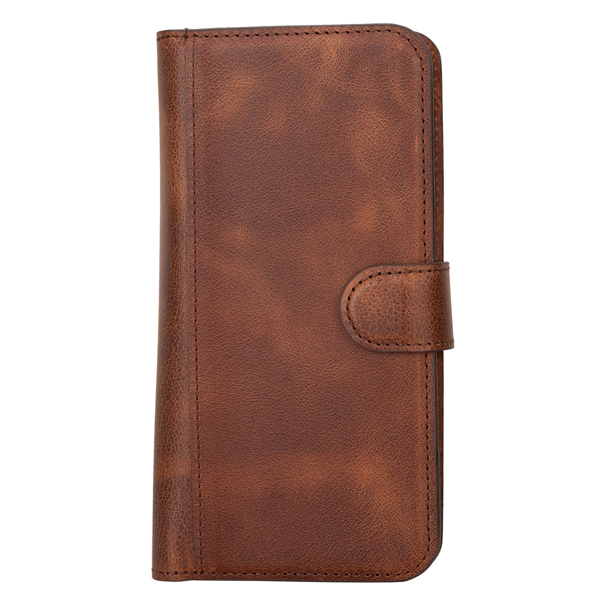 iPhone 15 Plus Leather Dual Wallet Case Brown_2 back