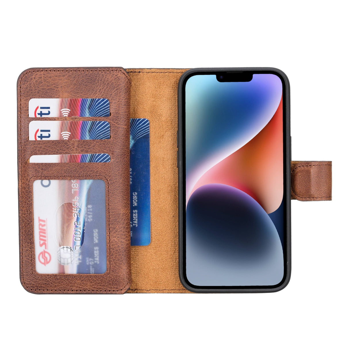 iPhone 14 Leather Dual Wallet Case by Hardiston - premium iPhone 14 Cases