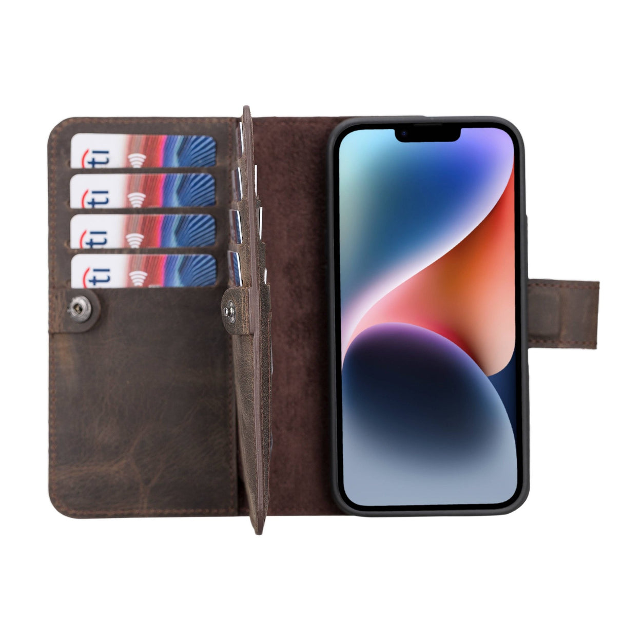 iPhone 14 Leather Dual Wallet Case by Hardiston - premium iPhone 14 Cases