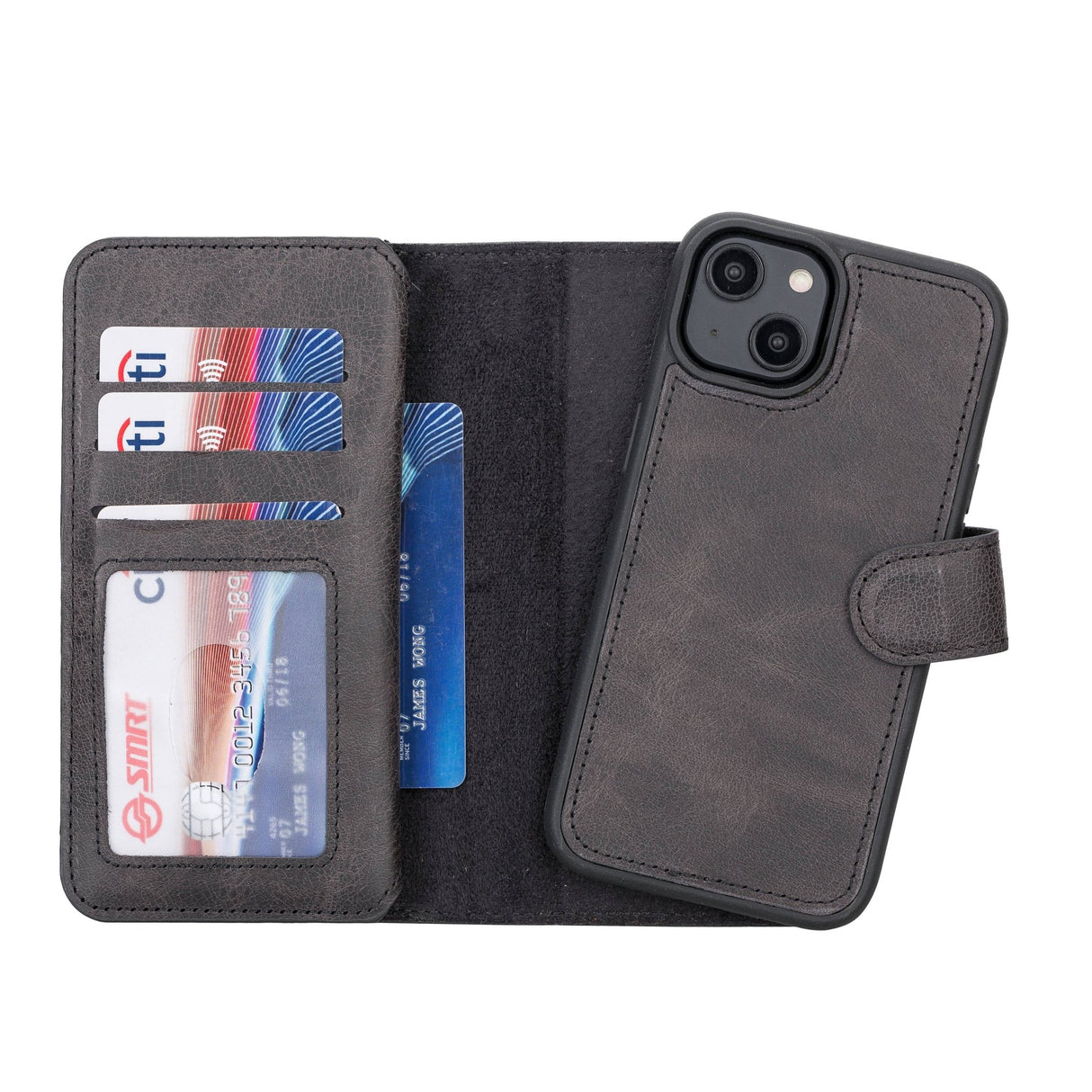 iPhone 14 Leather Dual Wallet Case by Hardiston - premium iPhone 14 Cases
