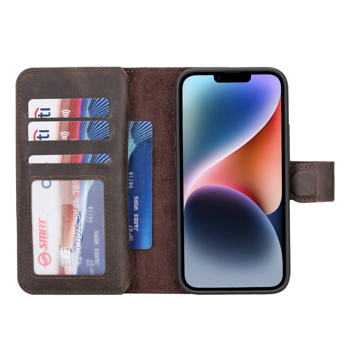 iPhone 14 Leather Dual Wallet Case by Hardiston - premium iPhone 14 Cases