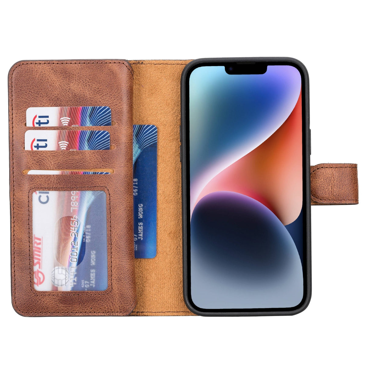 iPhone 14 Plus Leather Dual Wallet Case by Hardiston - premium iPhone 14 Cases