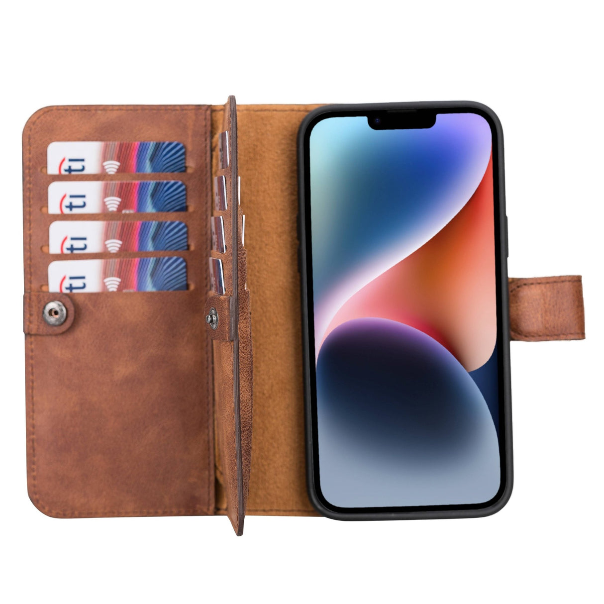 iPhone 14 Plus Leather Dual Wallet Case by Hardiston - premium iPhone 14 Cases