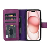 iPhone 15 Leather Dual Wallet Case by Hardiston - premium iPhone 15 Cases