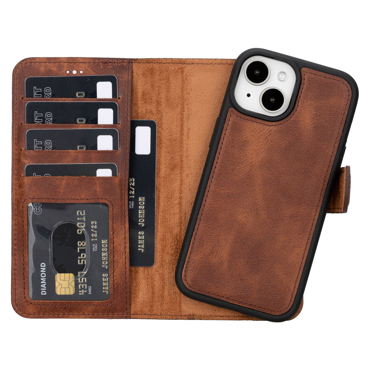 iPhone 15 Leather Wallet PhoneCase by Hardiston - premium iPhone 15 Cases