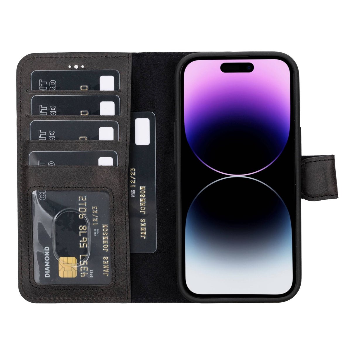 iPhone 15 Leather Wallet PhoneCase by Hardiston - premium iPhone 15 Cases