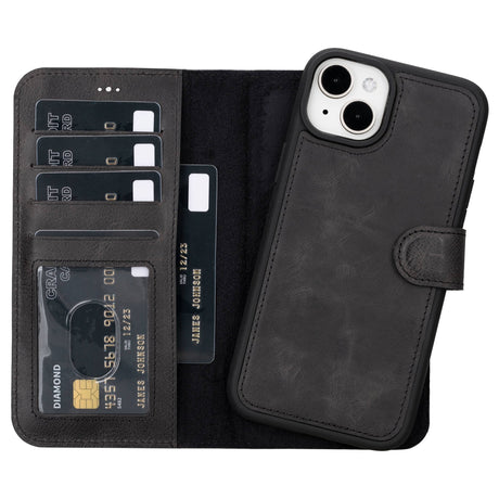 iPhone 15 Plus Leather Wallet Case by Hardiston - premium iPhone 15 Cases
