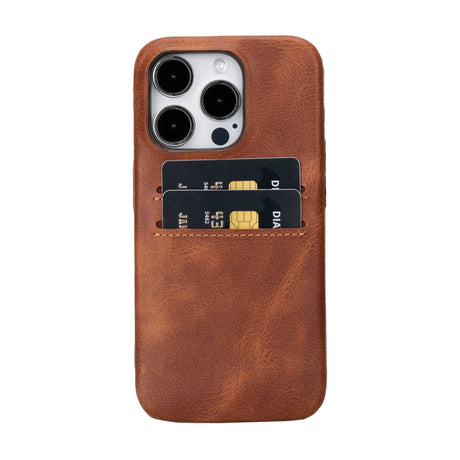 iPhone 15 Pro Leather Snap - on wallet case by Hardiston - premium iPhone 15 Cases