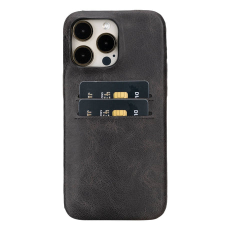 iPhone 15 Pro Max Leather Snap - on wallet case by Hardiston - premium iPhone 15 Cases