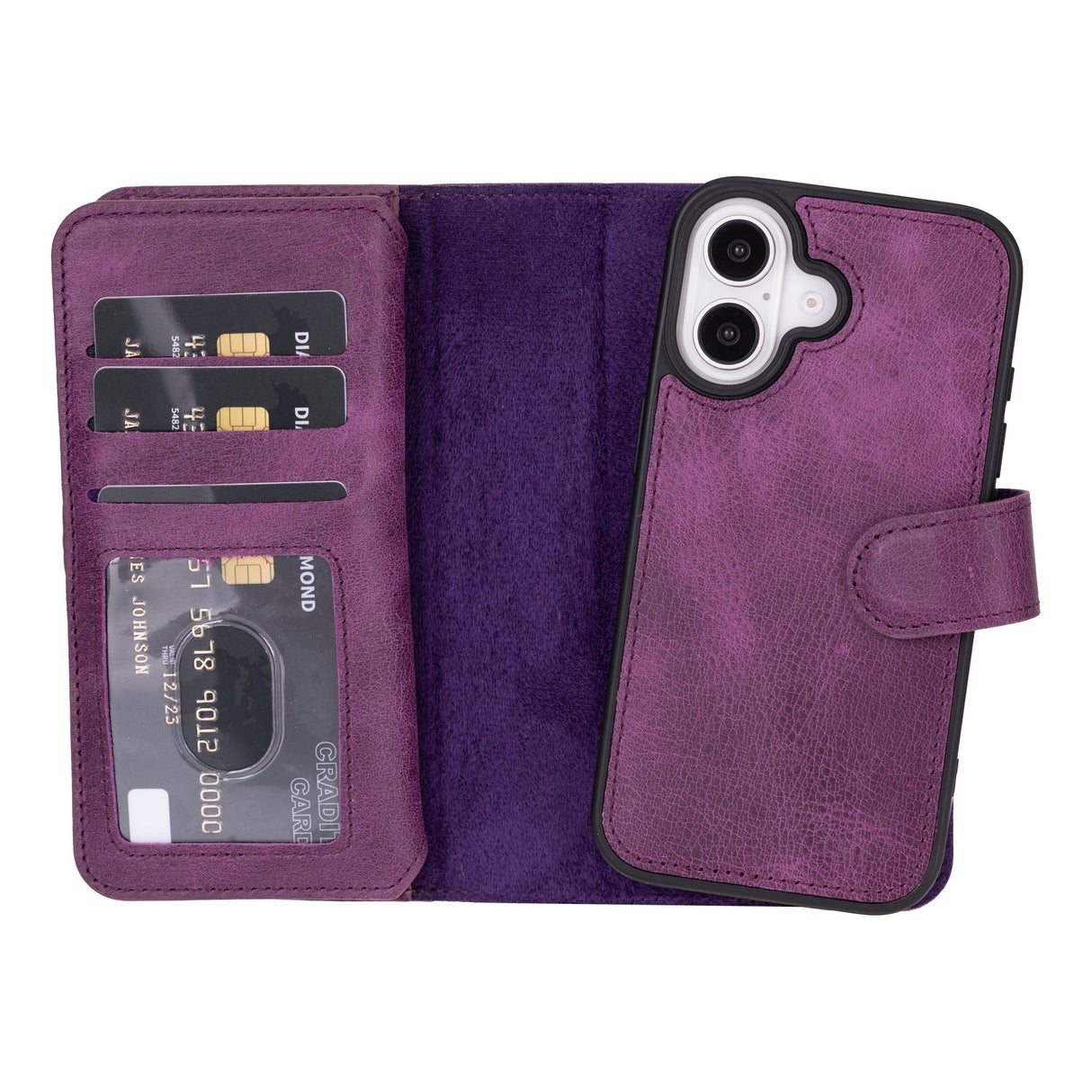 iPhone 16 E Leather Dual Wallet Case by Hardiston - premium iPhone 16 Cases