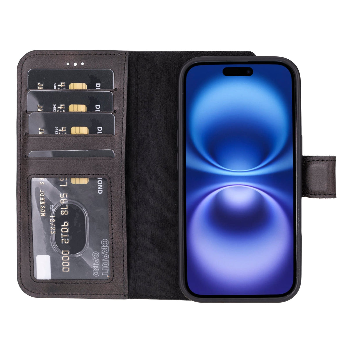 iPhone 16 E Leather Wallet Case by Hardiston - premium iPhone 16 Cases