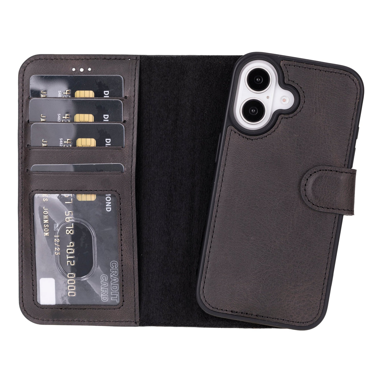 iPhone 16 E Leather Wallet Case by Hardiston - premium iPhone 16 Cases