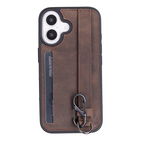 iPhone 16 E Snap - on Leather Grip Case by Hardiston - premium iPhone 16 Cases