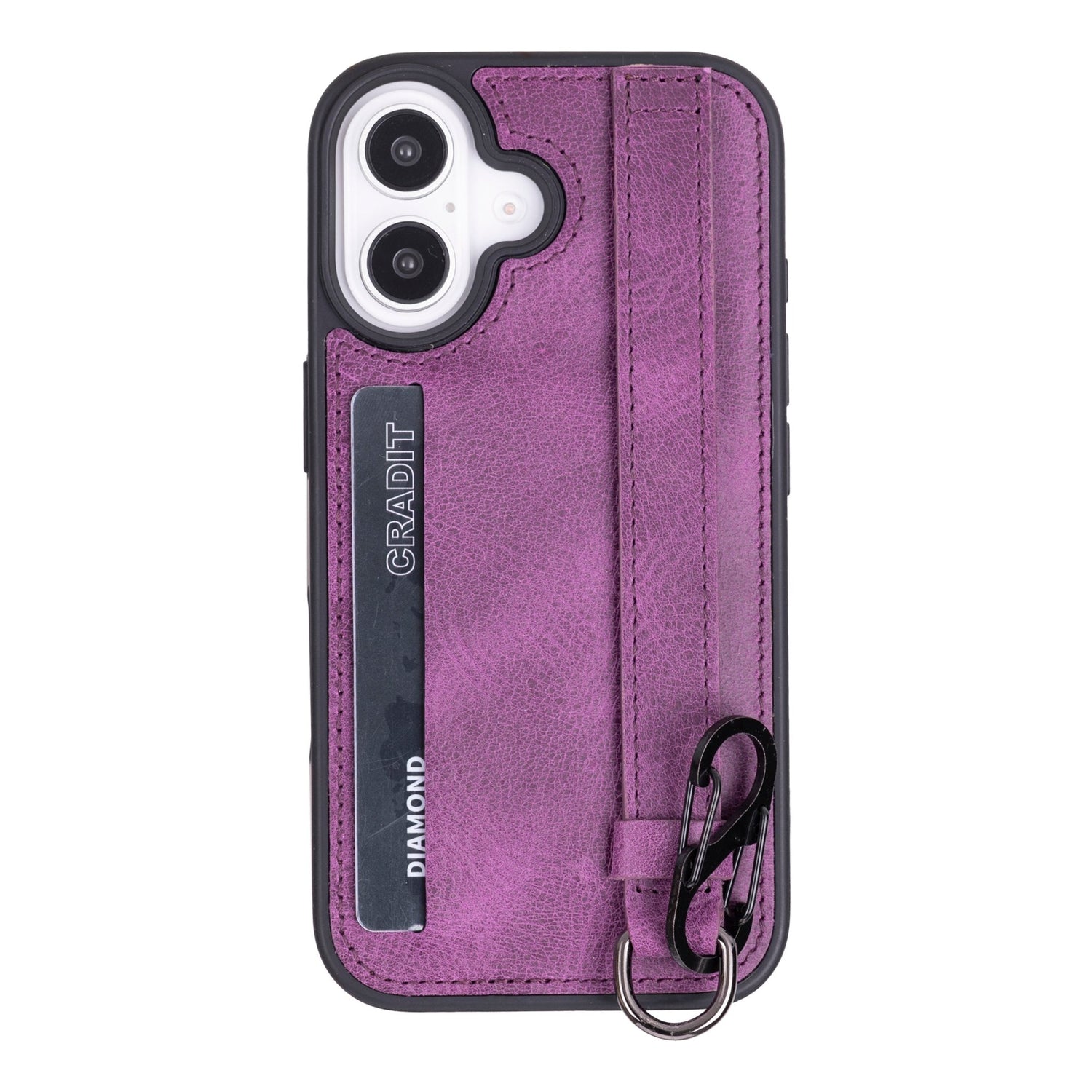 iPhone 16e Snap-On Leather Grip Case Purple Hardiston iPhone 16e Snap-On Leather Grip Case Purple Hardiston