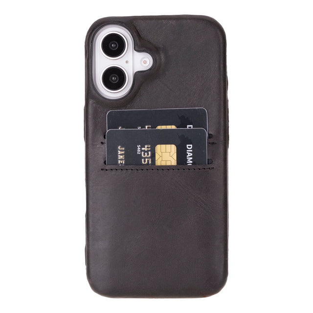 iPhone 16 E Snap - on Leather Wallet Case by Hardiston - premium iPhone 16 Cases