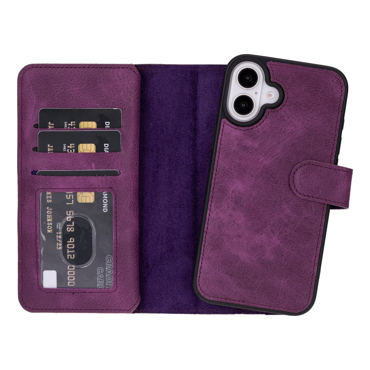 iPhone 16 Plus Leather Dual Wallet Case by Hardiston - premium iPhone 16 Cases