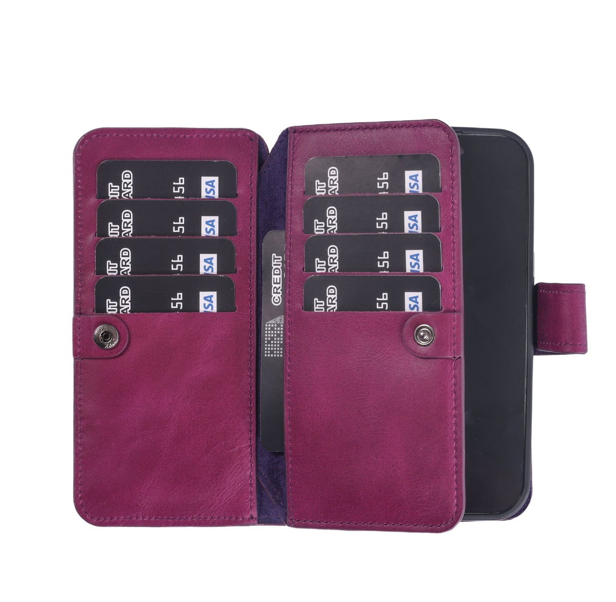 iPhone 18 Pro Double Wallet Case – Handmade Leather, MagSafe & RFID by Hardiston - premium iPhone 18 Cases