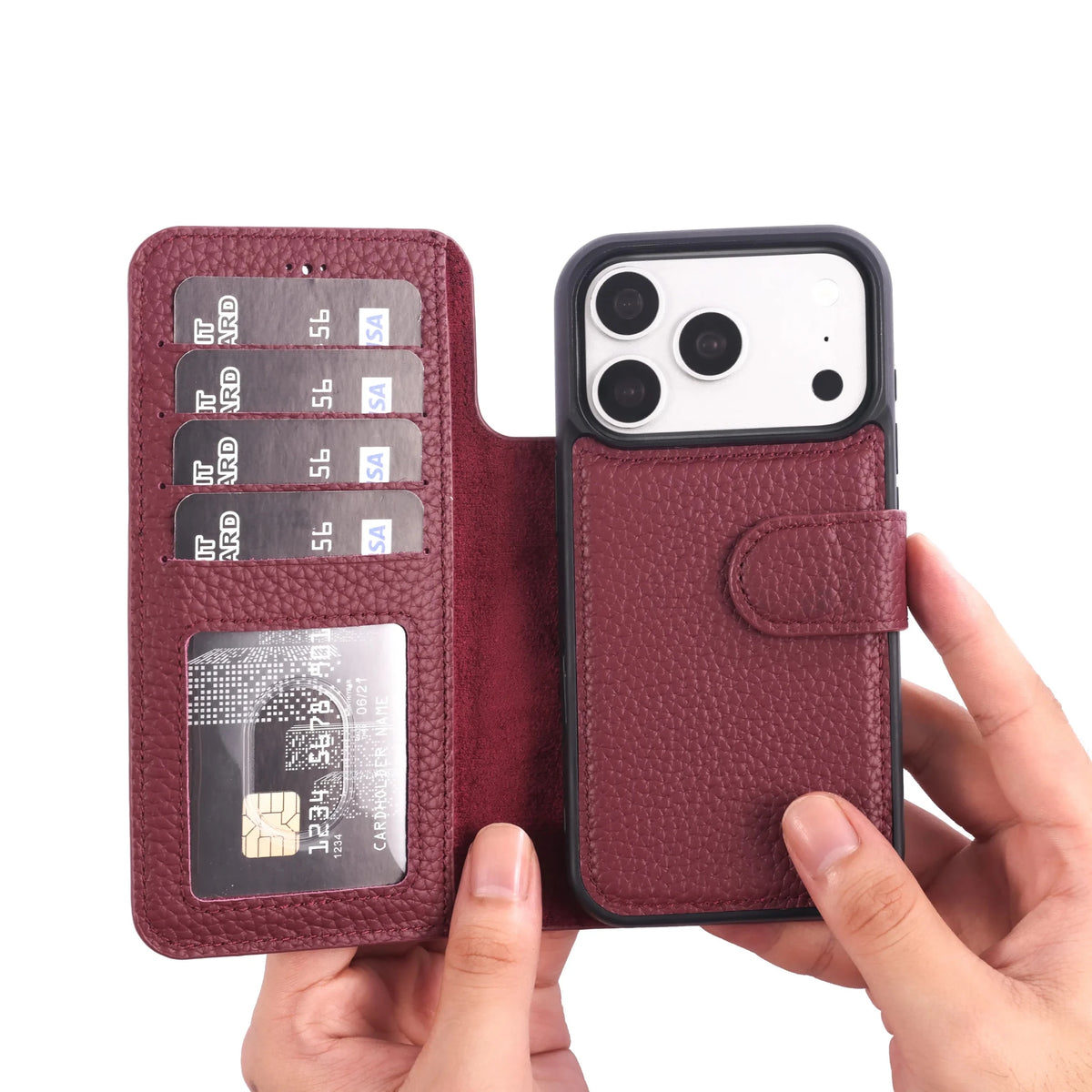 iPhone 18 Pro Magnet Wallet Case – Detachable Leather, MagSafe & RFID by Hardiston - premium iPhone 18 Cases