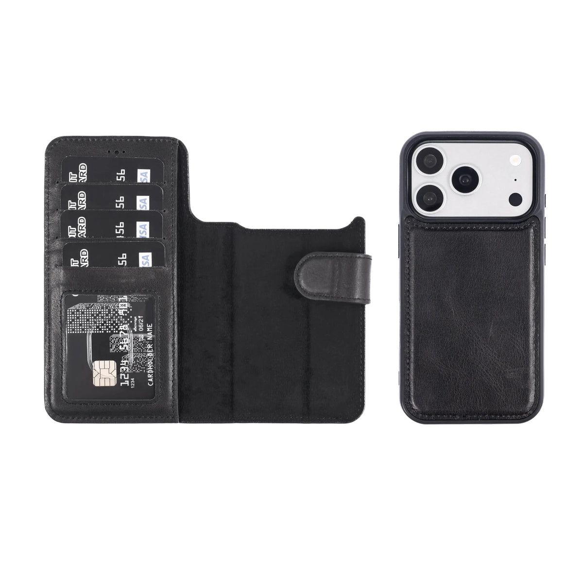 iPhone 18 Pro Magnet Wallet Case – Detachable Leather, MagSafe & RFID by Hardiston - premium iPhone 18 Cases