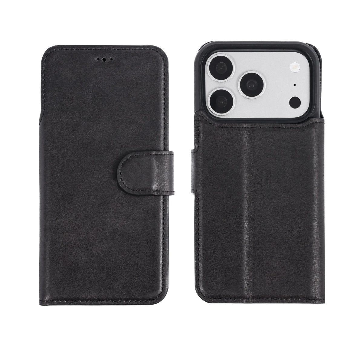 iPhone 18 Pro Max Double Wallet Case – Handmade Leather, MagSafe & RFID by Hardiston - premium iPhone 18 Cases
