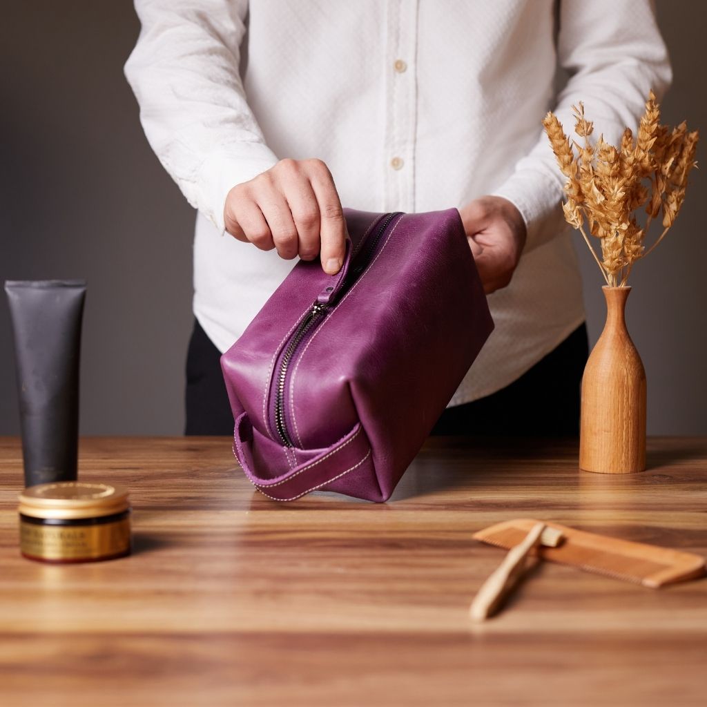 Handcrafted Leather Dopp Kit Toiletry Bag | Hardiston