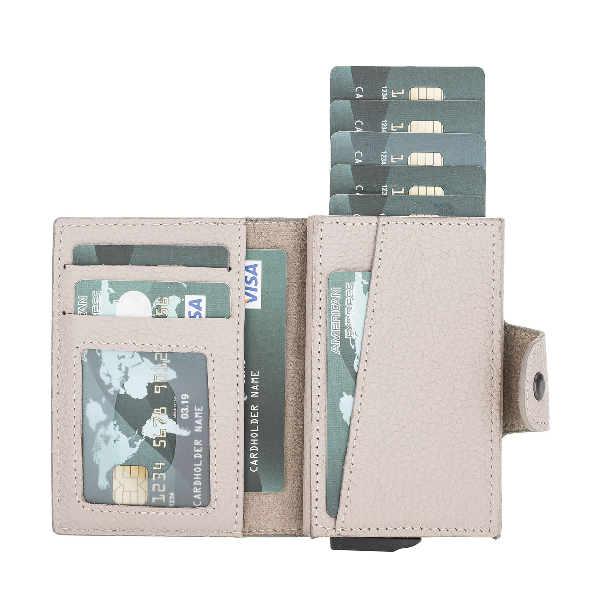 Premium RFID Blocking Pop-Up Leather AirTag Card Holder and Wallet Brown Hardiston