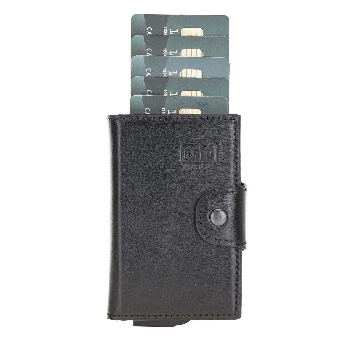Premium RFID Blocking Leather Card Holder with Pop - Up Feature by Hardiston - premium Card Holders