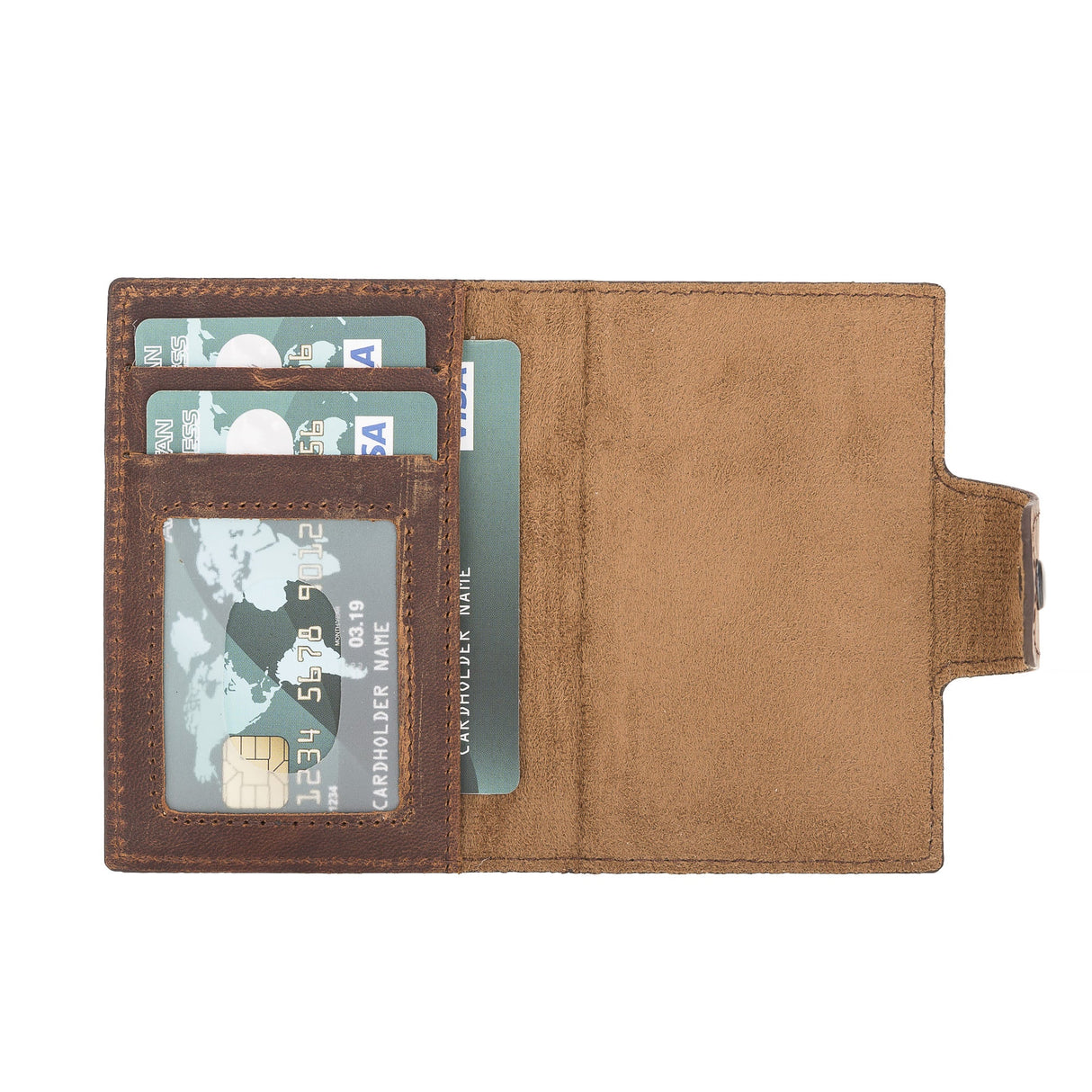 Premium RFID Blocking Leather Card Holder with Pop - Up Feature by Hardiston - premium Card Holders