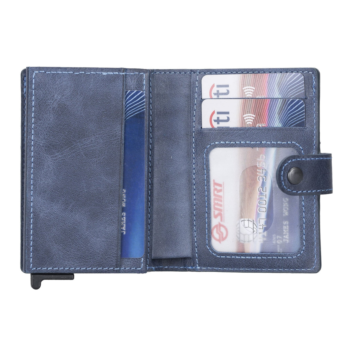 Premium RFID Blocking Leather Pop - Up AirTag Card Holder and Wallet by Hardiston - premium Card Holders