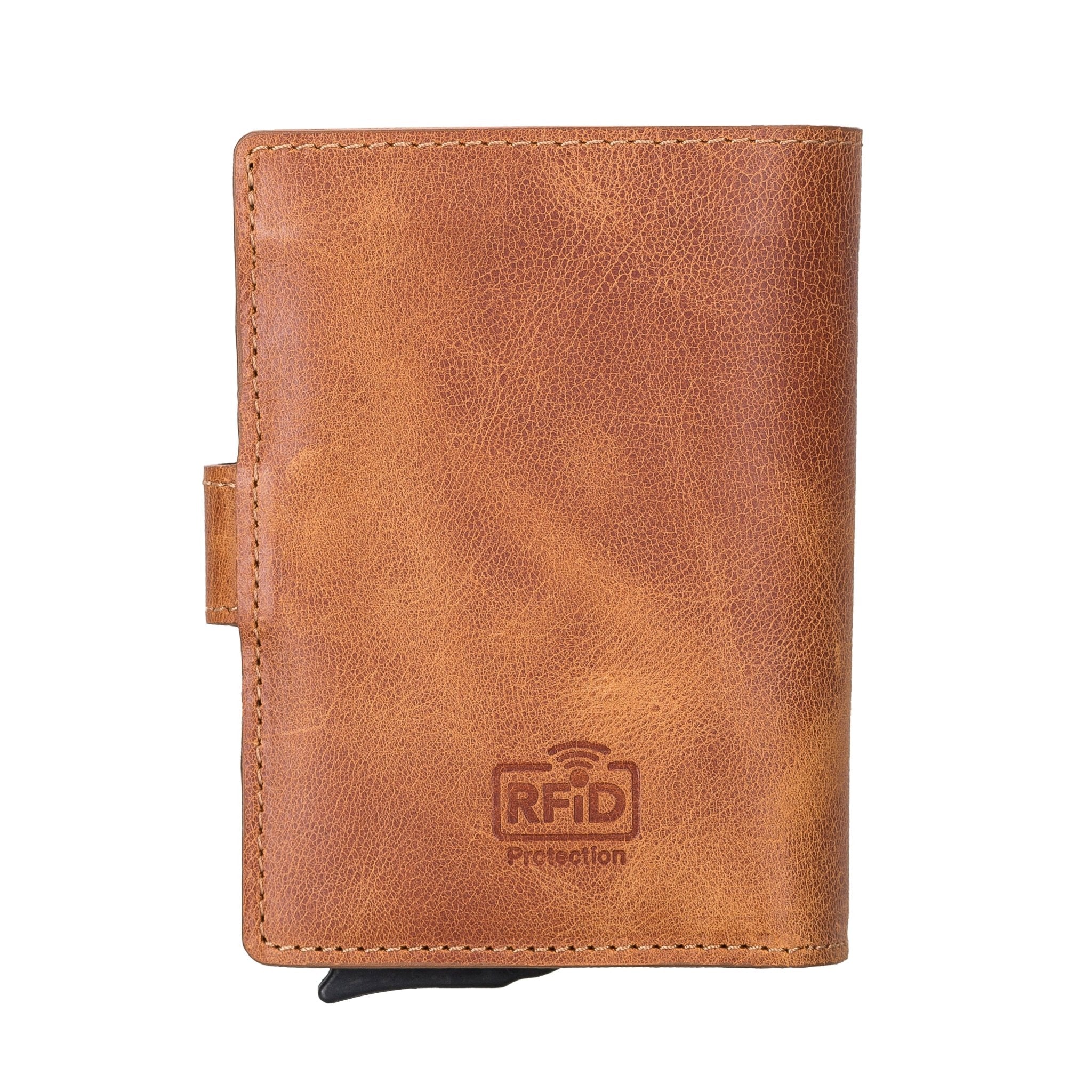 RFID Genuine Leather AirTag Pop-Up Wallet | Hardiston