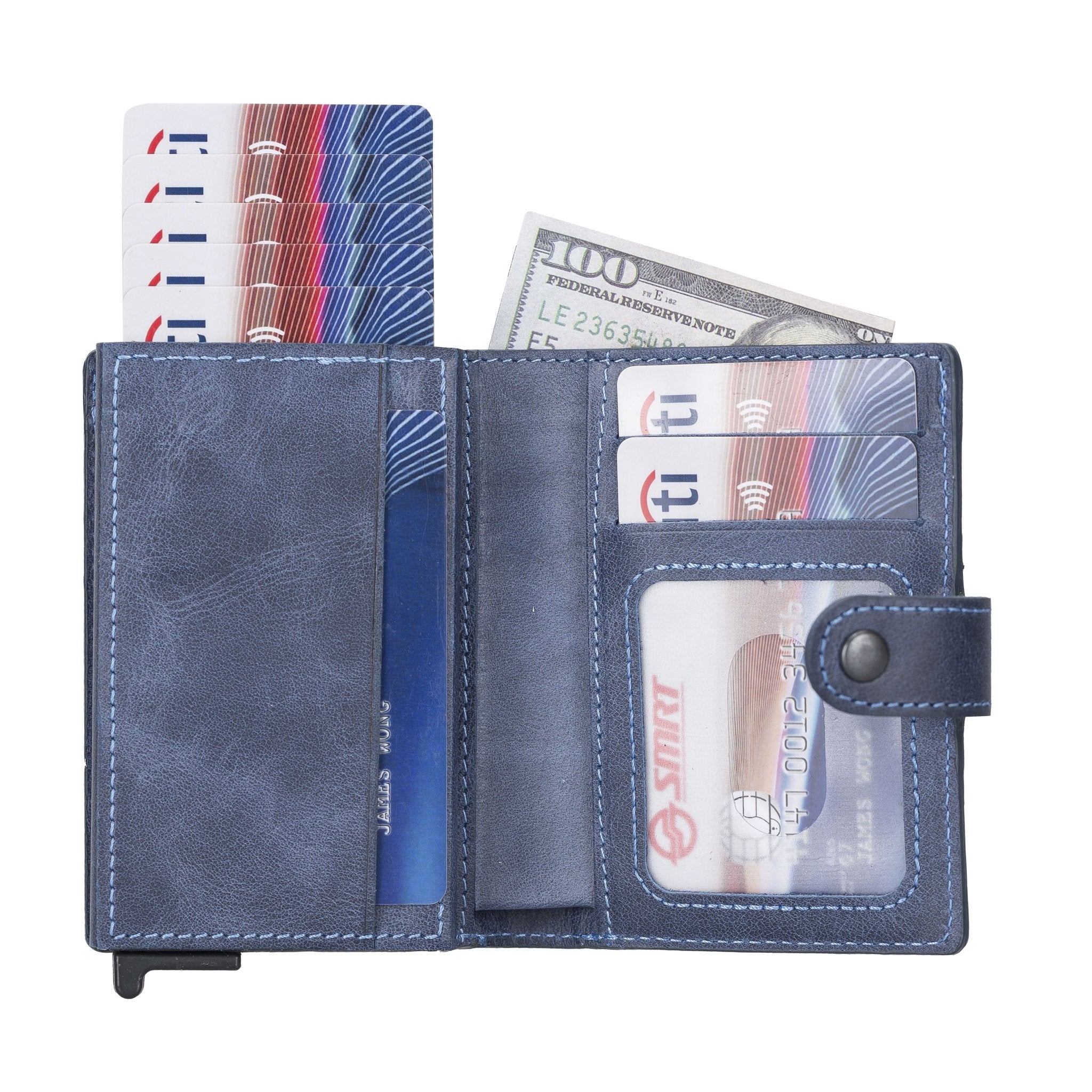 RFID Genuine Leather AirTag Pop-Up Wallet | Hardiston