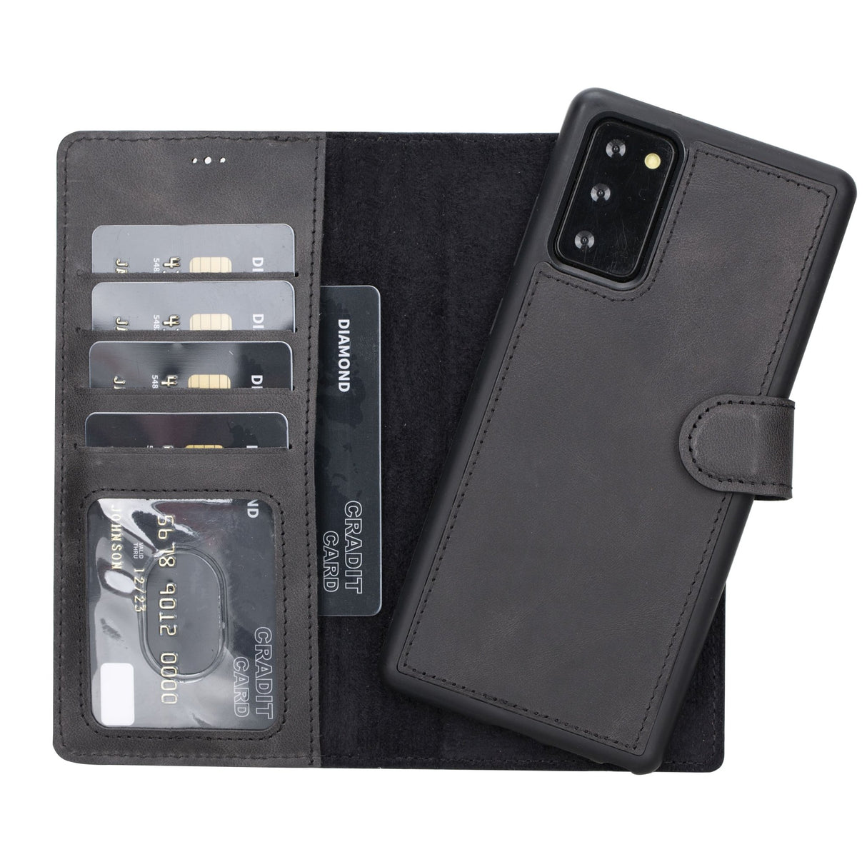 Samsung Galaxy Note 20 Magnetic Detachable Leather Wallet Case by Hardiston - premium Samsung Note 20 Cases