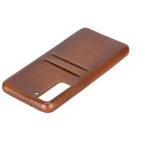 Samsung Galaxy S21 FE Snap - on Full Cover Leather Case with Credit Card Slots by Hardiston - premium Samsung S - 21 Cases