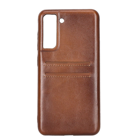Samsung Galaxy S21 FE Snap - on Full Cover Leather Case with Credit Card Slots by Hardiston - premium Samsung S - 21 Cases
