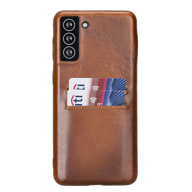 Samsung Galaxy S21 Plus Snap - on Full Cover Leather Case with Credit Card Slots by Hardiston - premium Samsung S - 21 Cases