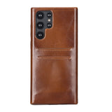 Samsung Galaxy S22 Ultra Snap - on Full Cover Leather Case with Credit Card Slots by Hardiston - premium Samsung S - 22 Cases